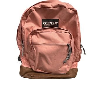 JanSport Trans Pink Backpack Womens School Bag Water Bottle Pocket Daypack